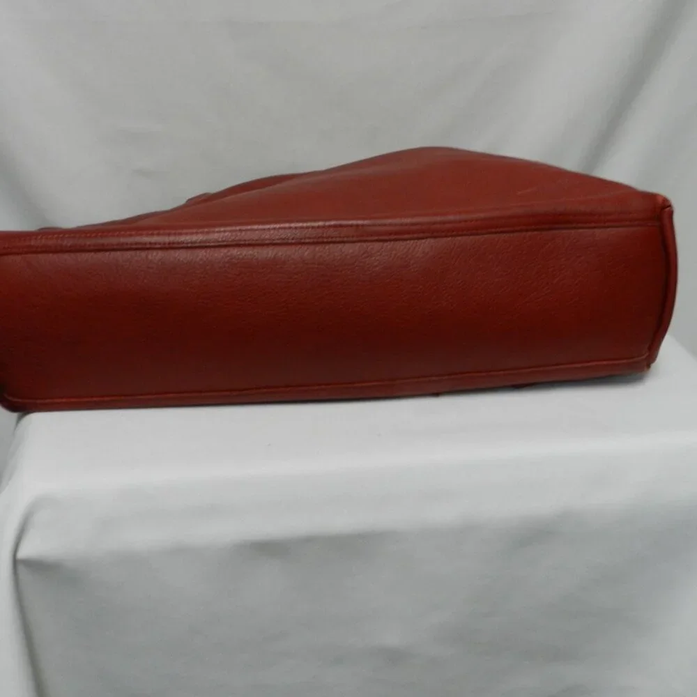 Urban Artisan Leather red X-Large tote bag purse weekender Unstructured zip top